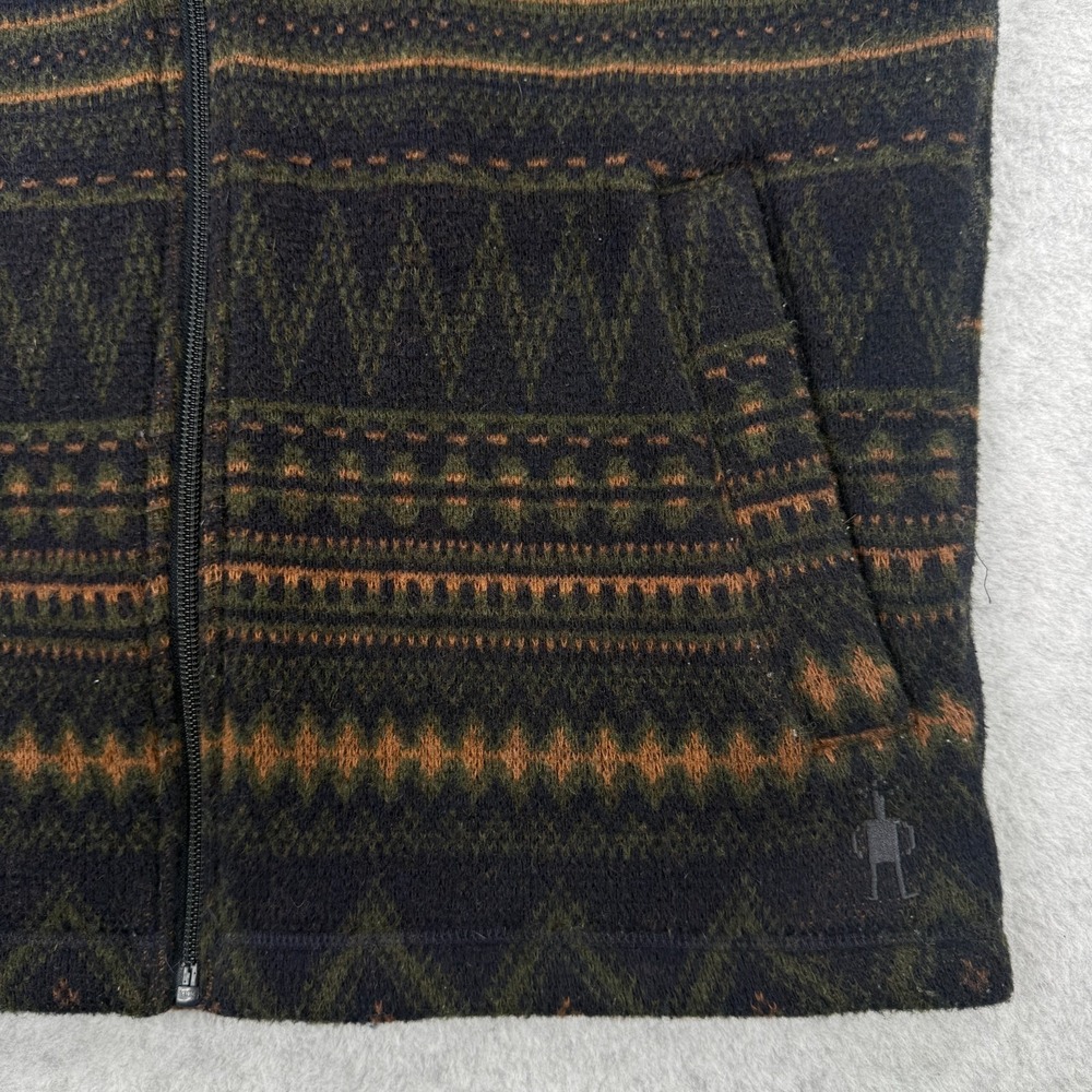 Smartwool Vest Mens S Blue Deep Navy Hudson Trail Fleece Fair Isle Full Zip Wool - Picture 4 of 11